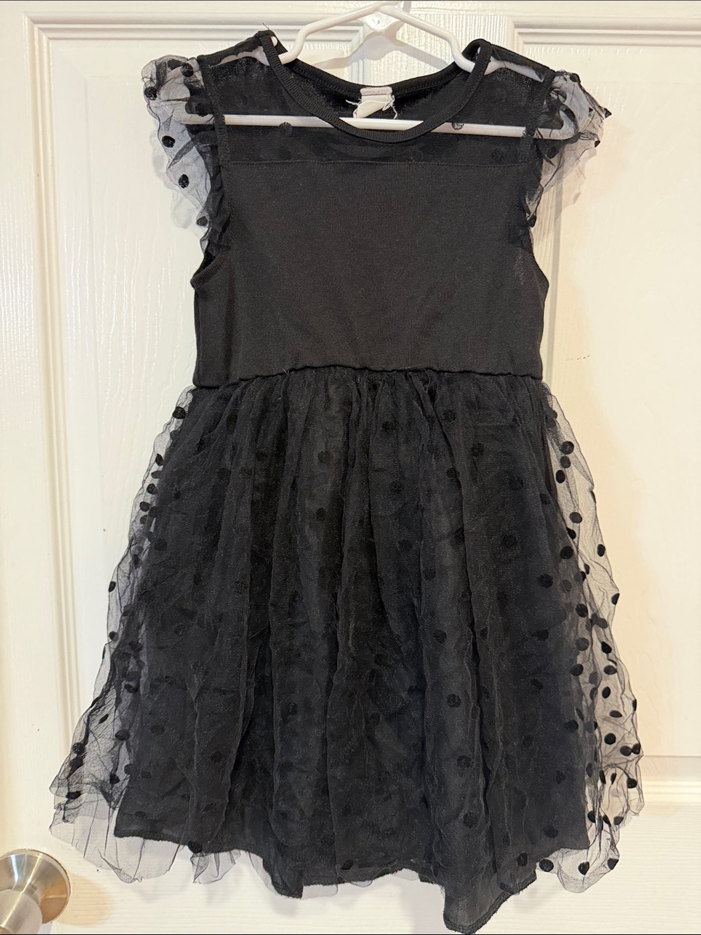 Girls' Black Polka Dot Tulle Dress Size 6
